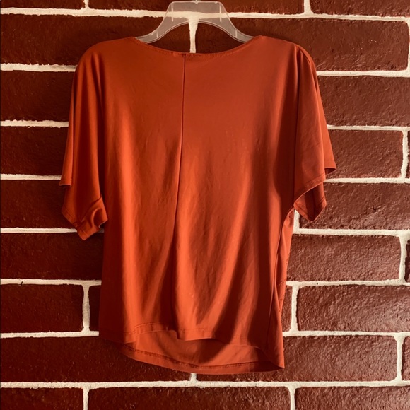 Burnt Orange Short Sleeve Blouse - Picture 3 of 3